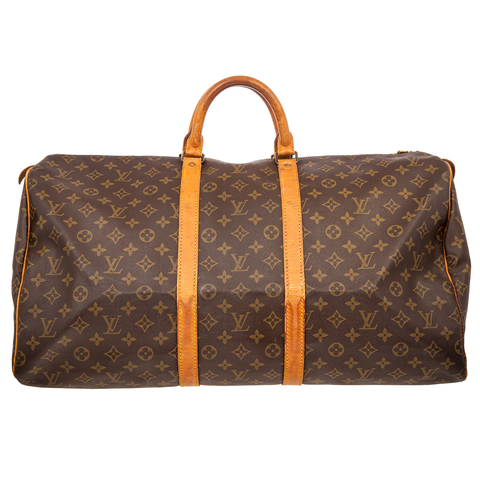 Appraisal: A LOUIS VUITTON MONOGRAM KEEPALL A brown and tan Monogram