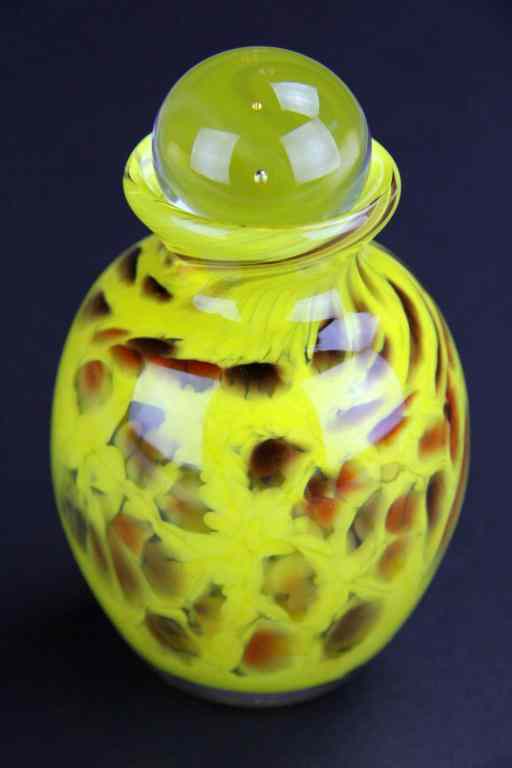 Appraisal: Hinkle Art Glass Bottle With StopperA signed yellow and amber