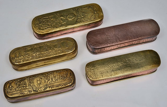 Appraisal: A COLLECTION OF FIVE TH CENTURY COPPER AND BRASS TOBACCO