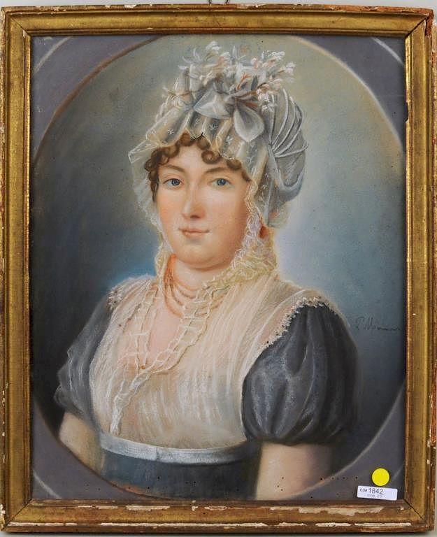 Appraisal: French School Portrait Of Lady In Bonnet French School Portrait