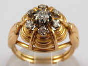 Appraisal: A yellow metal tests carat gold diamond ring unascribed continental