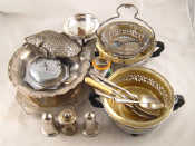 Appraisal: A small quantity of silver plate including a butter dish