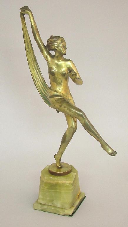 Appraisal: Art Deco gilt bronze figure by Josef Lorenzl modelled as