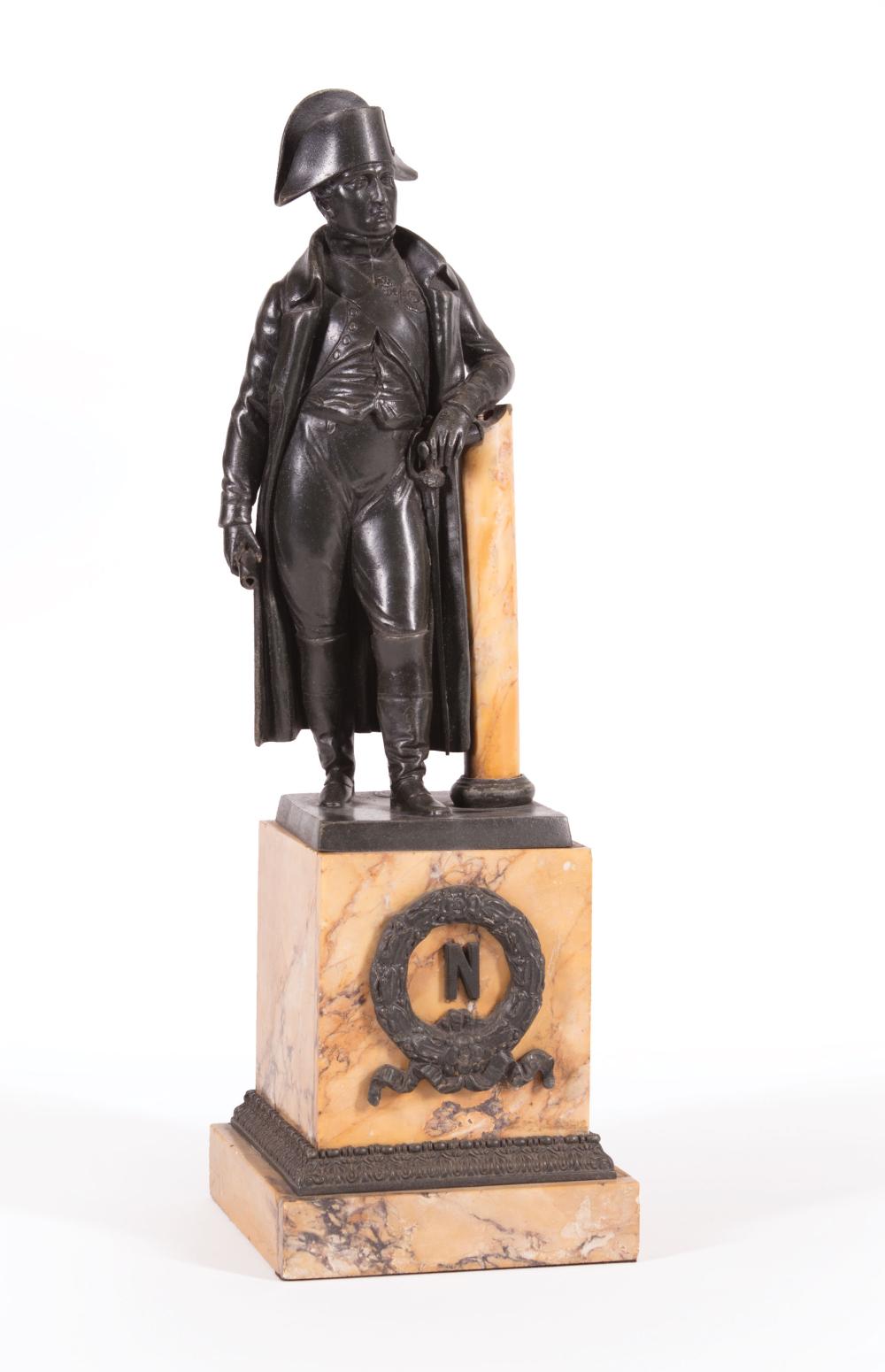 Appraisal: Patinated Bronze Figure of Standing Napoleon French foundry mark on