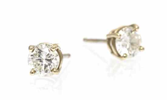 Appraisal: A Pair of Karat White Gold and Diamond Stud Earrings