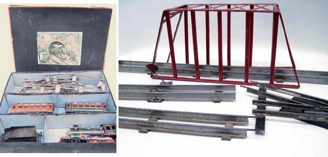 Appraisal: KARL BUB NURNBERG TINPLATE CLOCKWORK ''O'' GAUGE TRAIN SET -