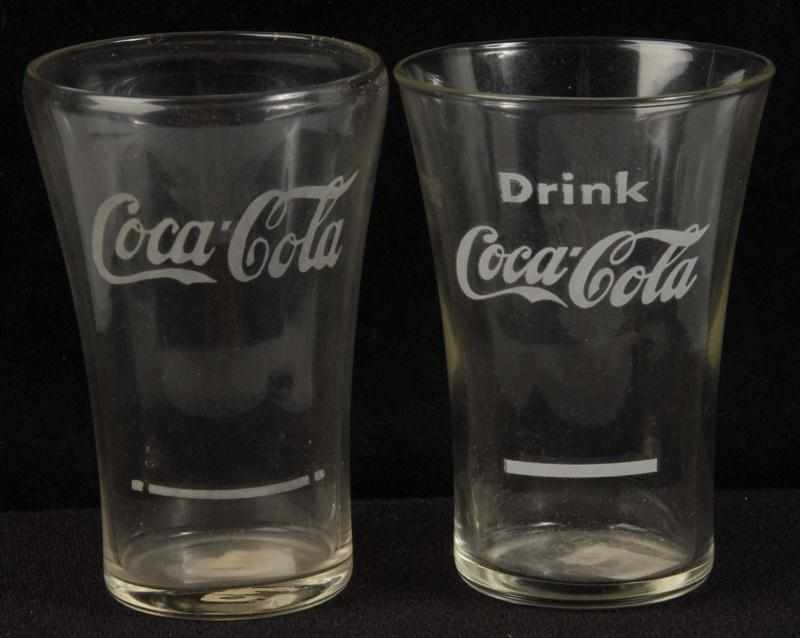 Appraisal: Lot of Coca-Cola Acid-Etched Glasses Description to s Includes one