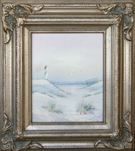 Appraisal: Caroline Leswick American b Seaside Meditations oil on panel -