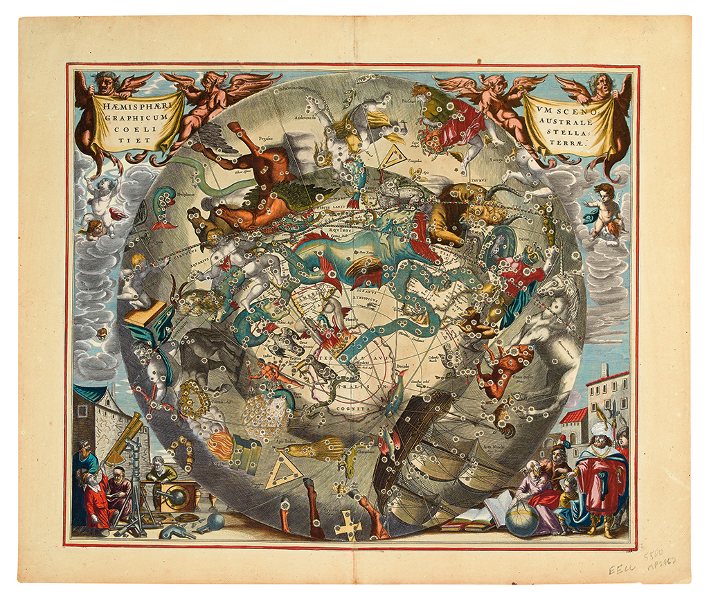 Appraisal: CELLARIUS ANDREAS Haemisphaerium Scenographicum Australe Coeli Stellati et Terrae Double-page