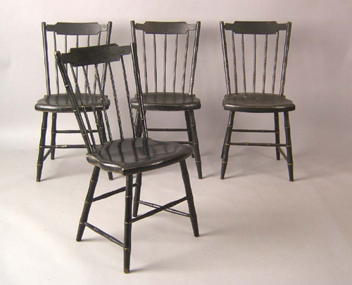 Appraisal: Set of Philadelphia rodback windsor side chairs ca retaining an