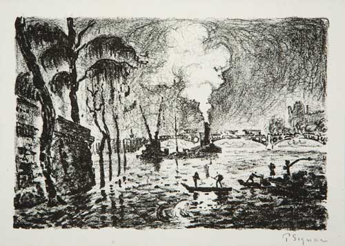 Appraisal: PAUL SIGNAC La Seine en Cru en Lithograph on China