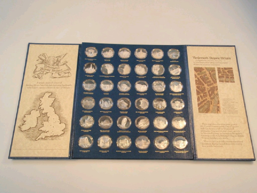 Appraisal: Betjemans Bygone Britain limited edition sterling silver proof commemorative medallions