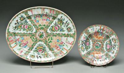 Appraisal: Two pieces Chinese Canton porcelain both famille rose rose medallion