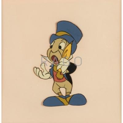 Appraisal: DISNEY ANIMATION CELS Four framed Jiminy Cricket from Pinocchio Mr