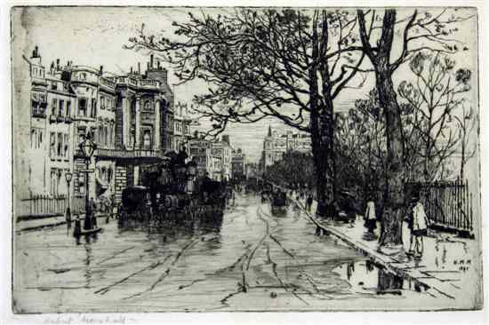 Appraisal: Herbert Menzies Marshall - etching Piccadilly looking towards the Ritz