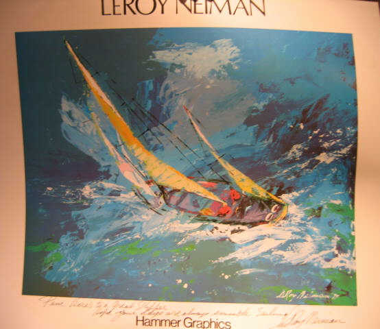 Appraisal: LEROY NEIMAN AMERICAN B Sailboat poster print Hammer Graphics West