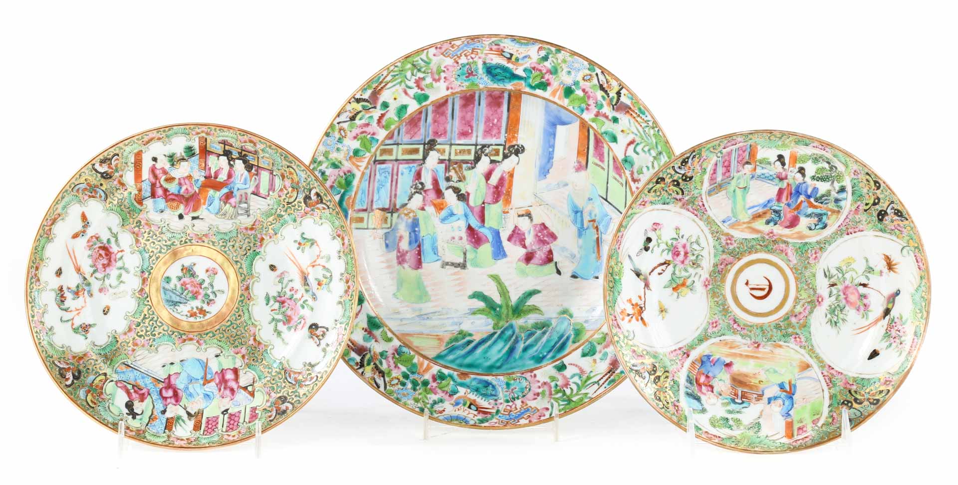 Appraisal: Chinese Export porcelain plates including Rose Medallion dessert plate with