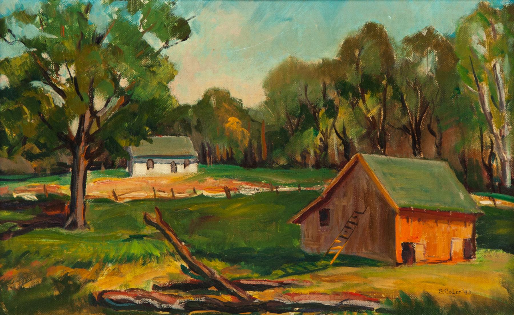 Appraisal: FARMSTEAD BY STELLA COLER INDIANA - Oil on canvas signed