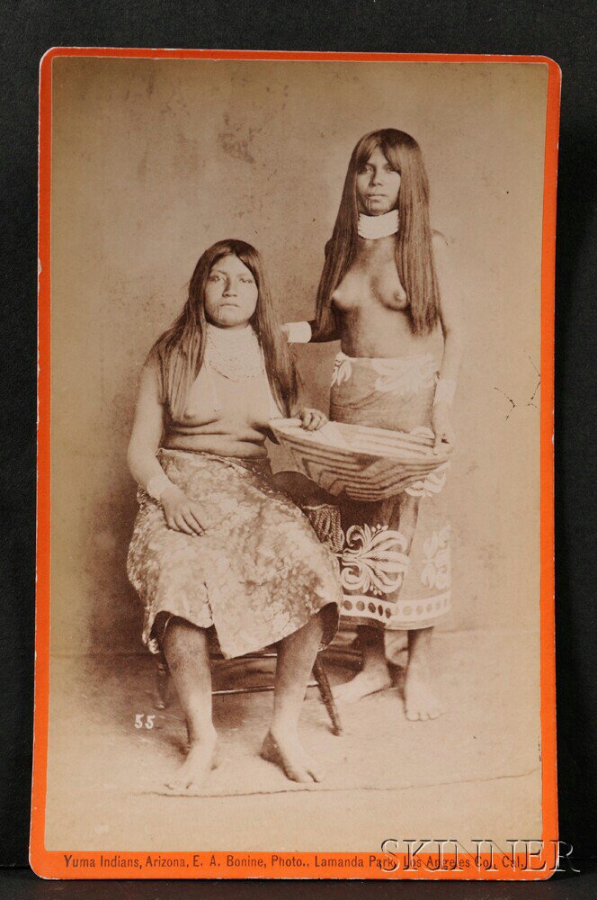 Appraisal: Four Cabinet Cards Depicting Yuma Indians by Elia A Bonine