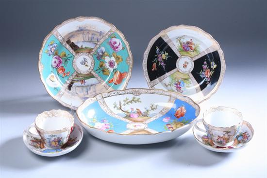 Appraisal: SEVEN PIECES MEISSEN PORCELAIN TABLEWARE late th-early th century underglaze