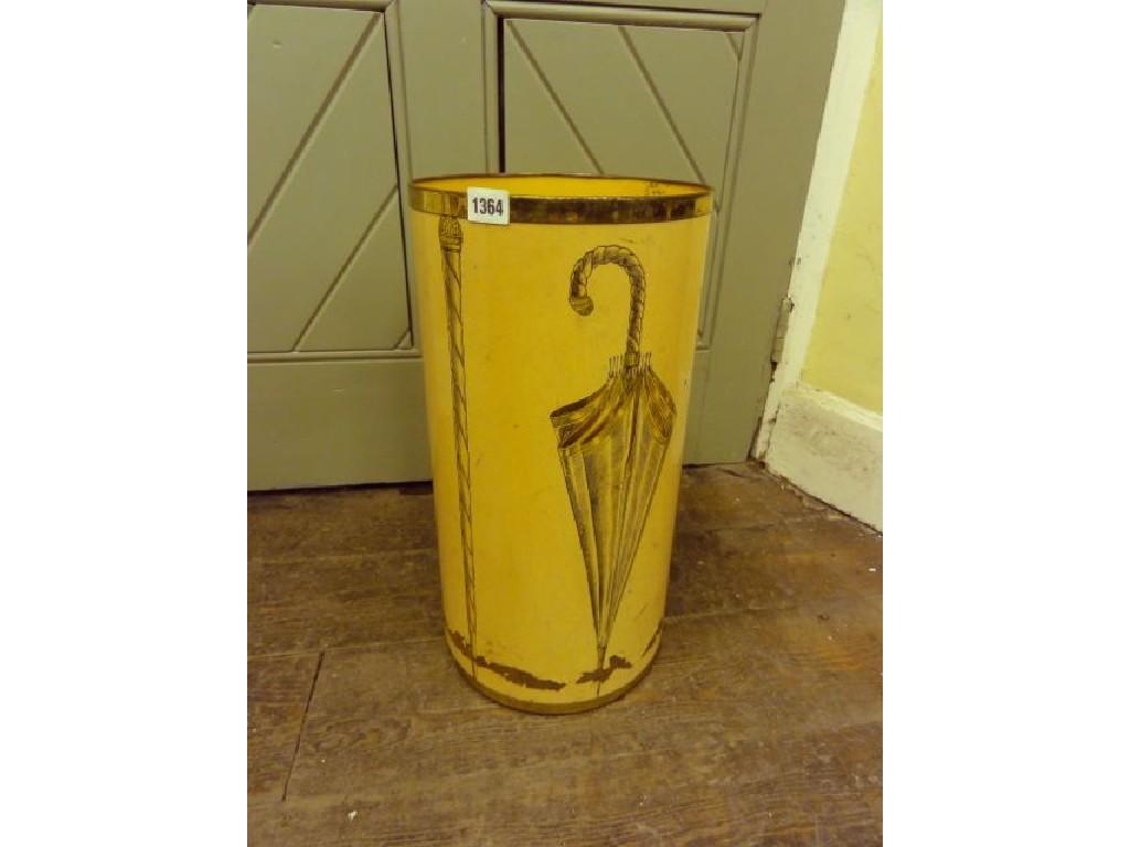 Appraisal: An Ombrellai Bastoni Fornisetti umbrella stickstand of cylindrical form with