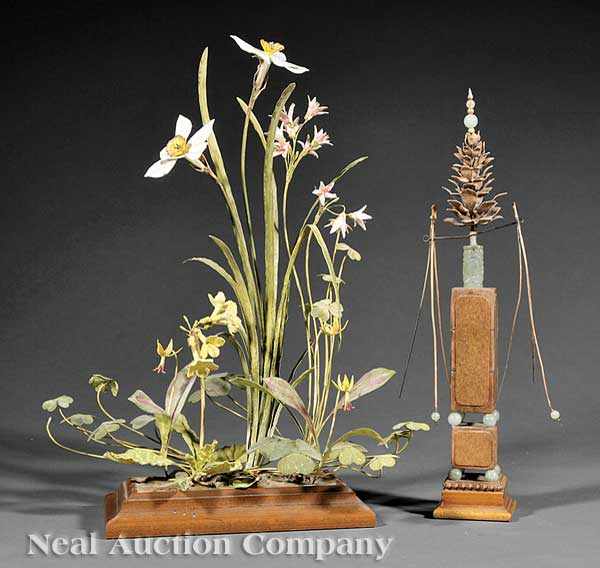 Appraisal: A Joey Bonhage Painted Metal Daffodil and Wildflower Group on