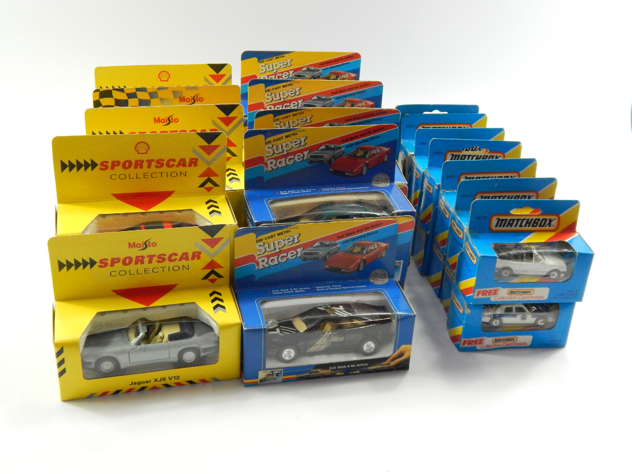 Appraisal: A quantity of die cast models of sports cars boxed