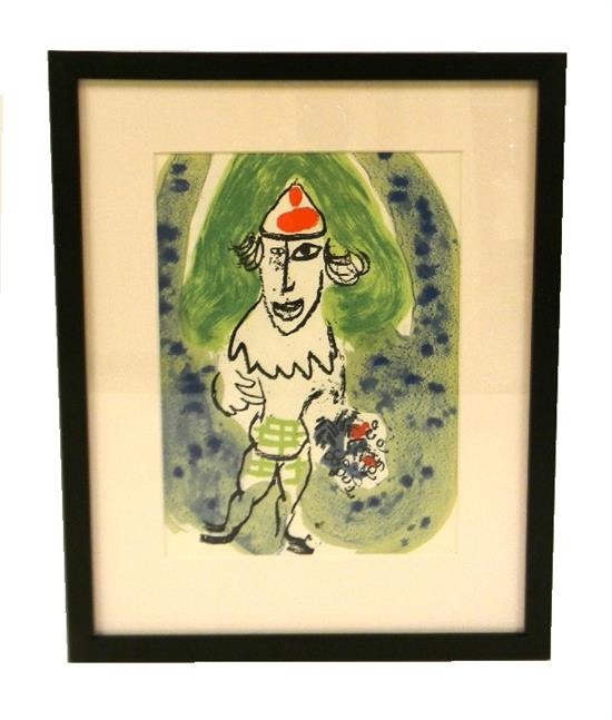 Appraisal: Marc Chagall Russo-French - The Green Clown original color lithograph