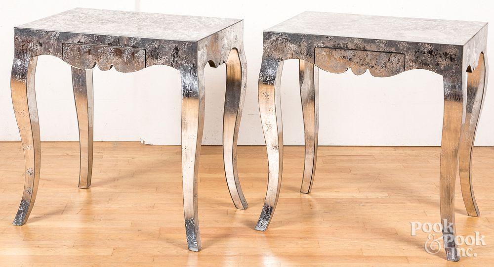 Appraisal: Pair of mirrored dressing tables Pair of mirrored dressing tables