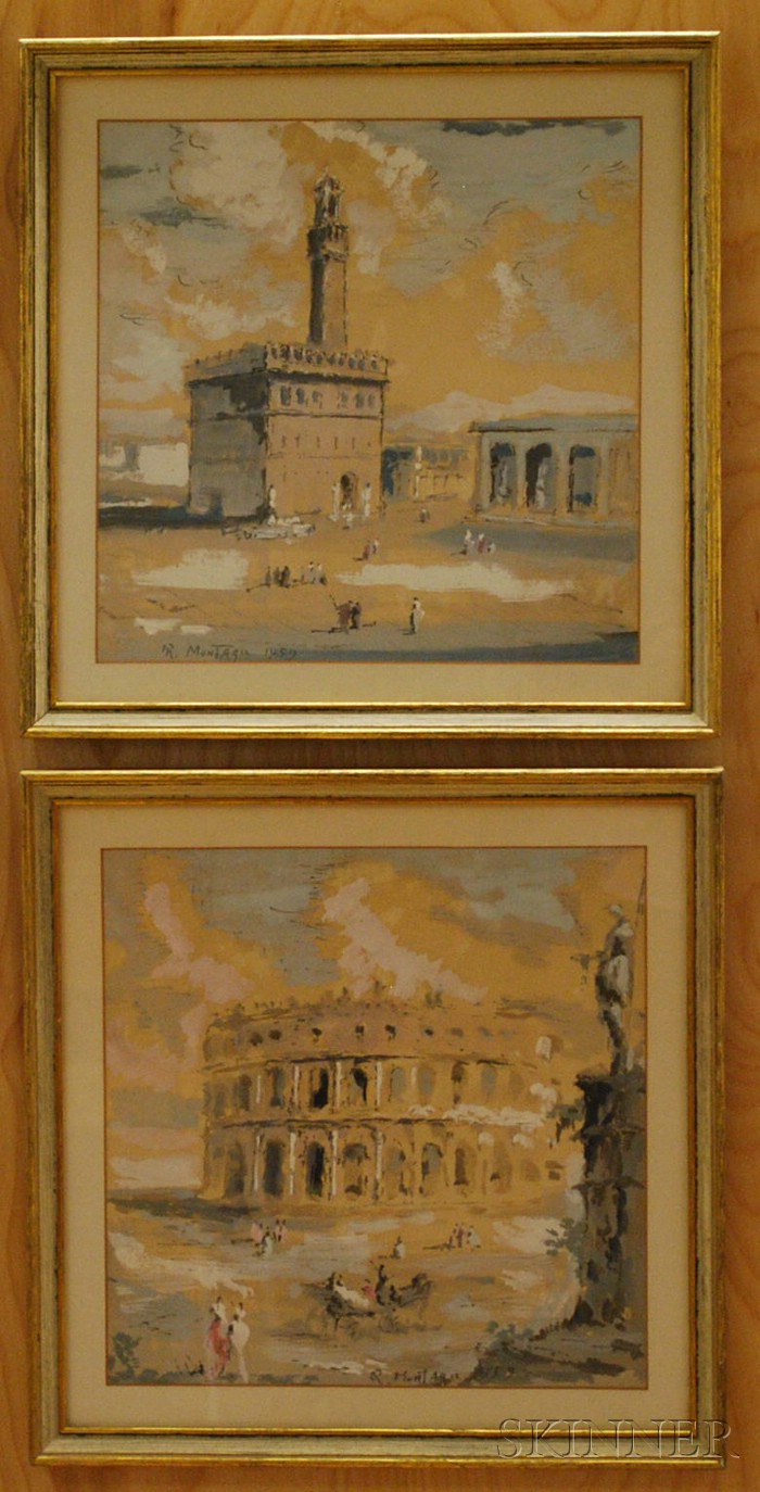 Appraisal: Robert Montagu American th Century Lot of Four European Views