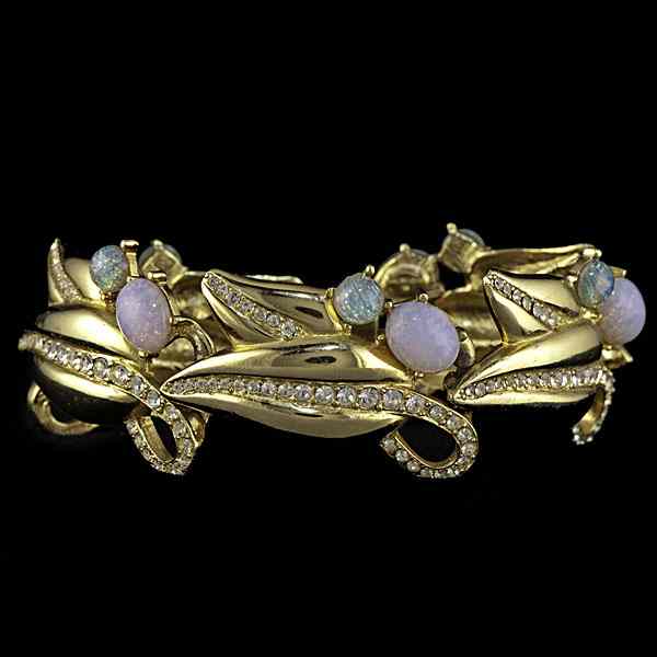 Appraisal: Givenchy Opalescence Bracelet Ca s- s a segmented stylized leaf