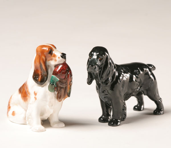 Appraisal: Royal Doulton porcelain dogs hunting purebreds one with pheasant Tallest