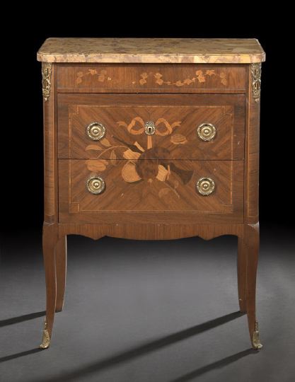 Appraisal: French Kingwood and Marble-Top Commode ca in the transitional Louis