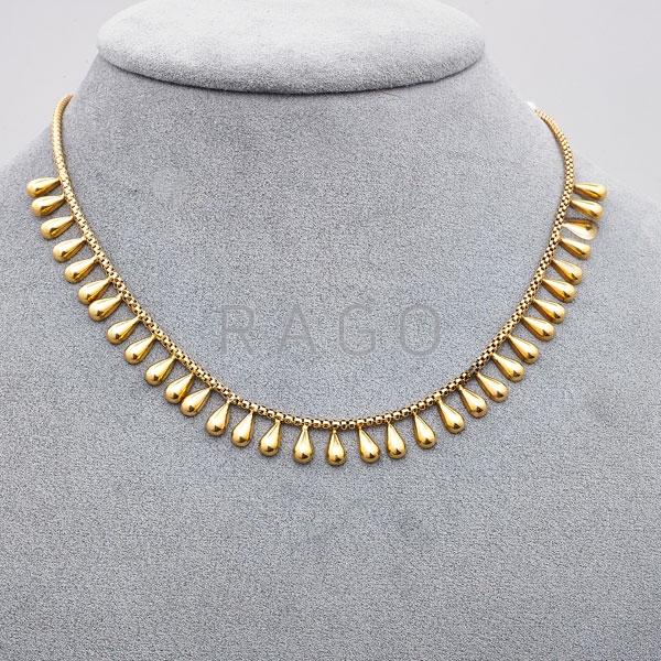 Appraisal: K YELLOW GOLD FRINGE NECKLACE Condition Report