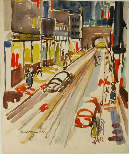 Appraisal: Two Cityscape Watercolors on Paper Sutton Rachel McClelland American b