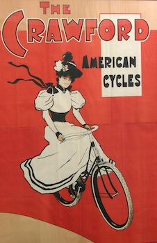 Appraisal: The Crawford American Cycles Vintage Poster Framed vintage poster under