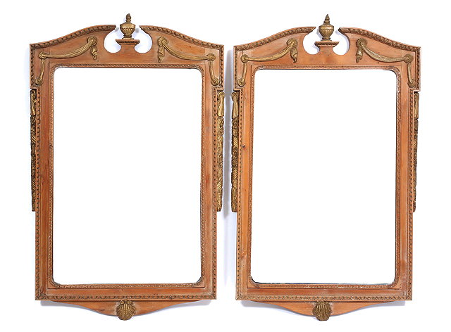 Appraisal: A PAIR OF TH CENTURY STYLE PINE FRAME HANGING WALL