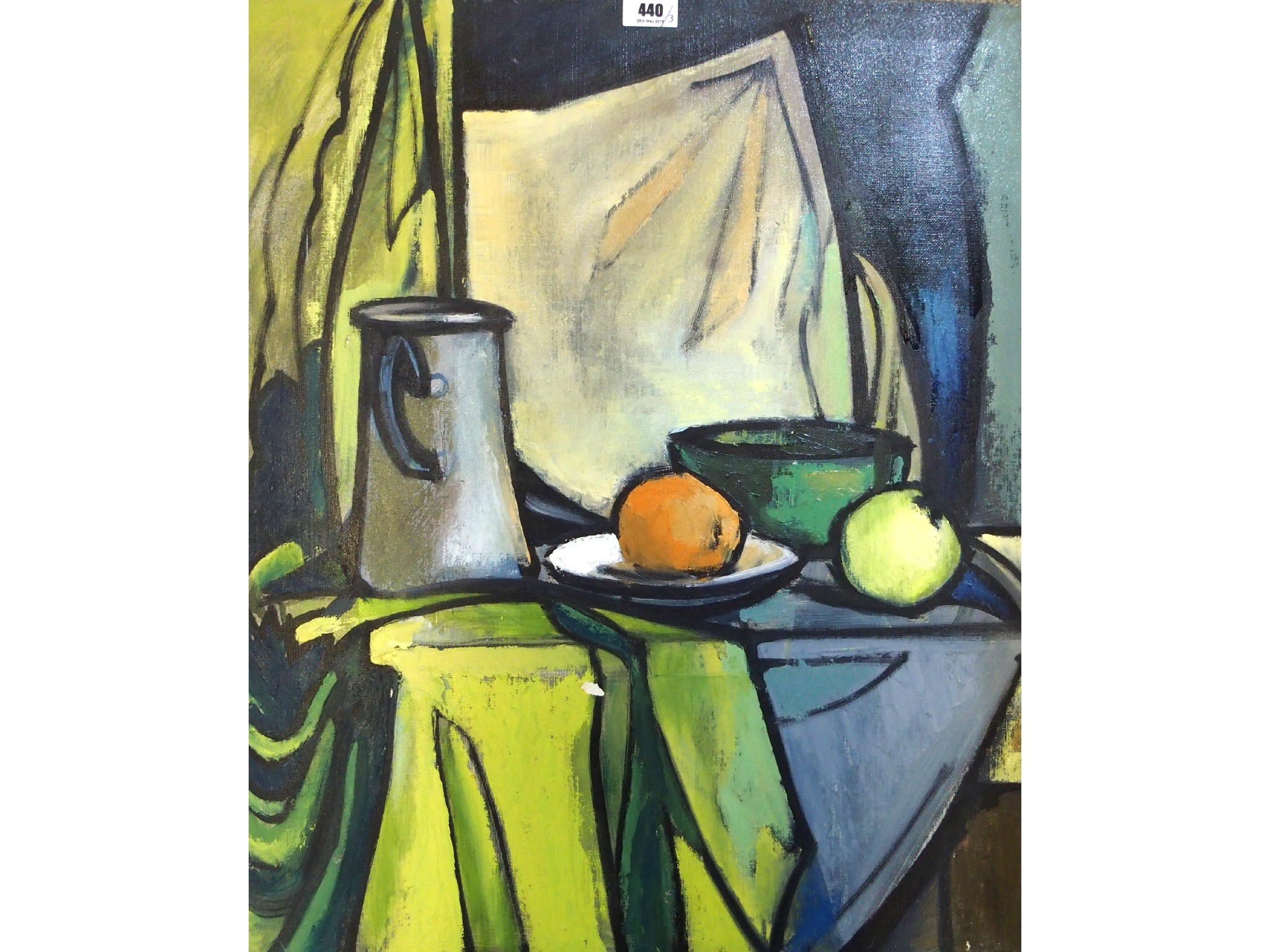 Appraisal: SCOTTISH SCHOOL th Century Three still life oil on board