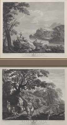 Appraisal: A Pair of Landscape Engravings in One Frame Banditti and