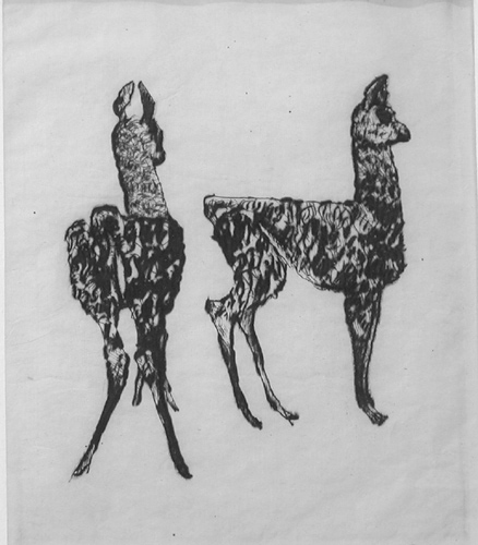 Appraisal: Llamas Sintenis Renee German - Etching x inches Titled indistinctly