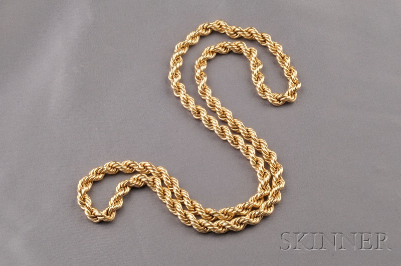 Appraisal: kt Gold Ropetwist Chain dwt lg in