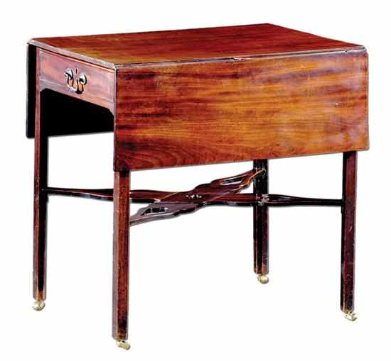 Appraisal: George III mahogany Pembroke table circa rectangular top with drop