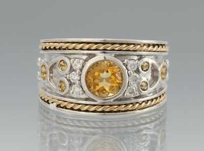 Appraisal: A Sonia B Sterling Silver k Gold Diamond and Citrine