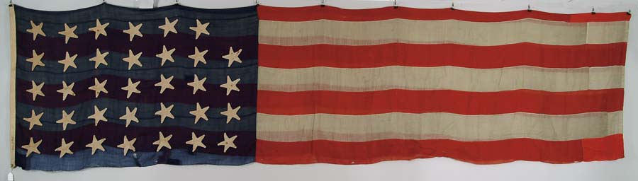 Appraisal: -STAR CIVIL WAR FLAG - x - All bunting hand-sewn