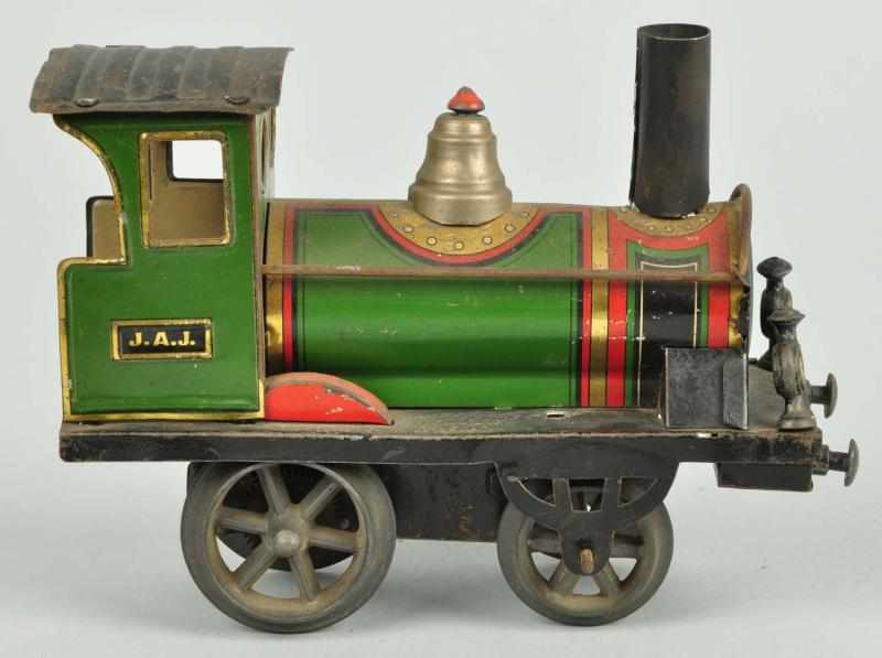 Appraisal: Tin Litho Issameyer Clockwork Train Engine Description German Engine marked