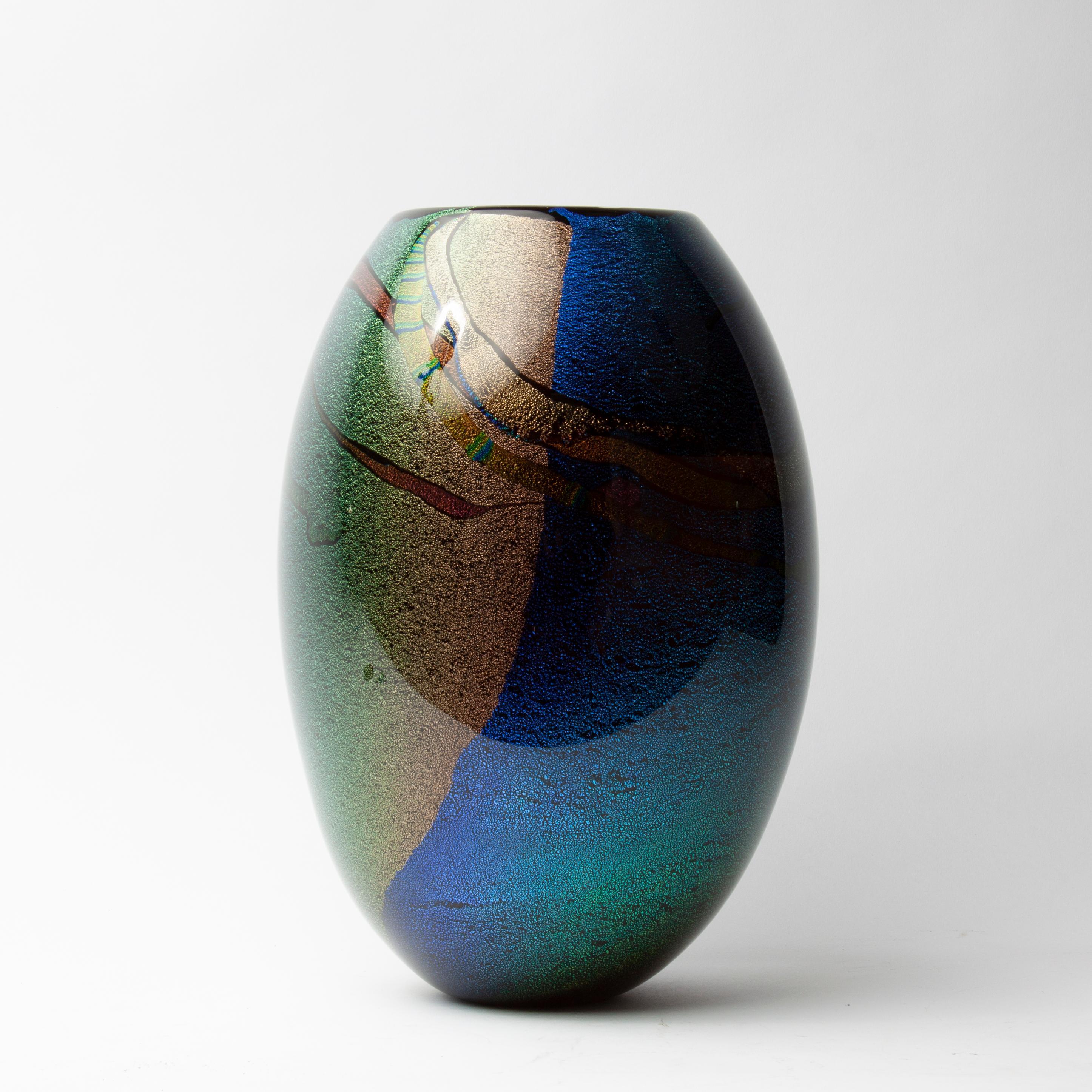 Appraisal: RANDY STRONG LARGE DICHROIC ART GLASS VASE A dichroic glass