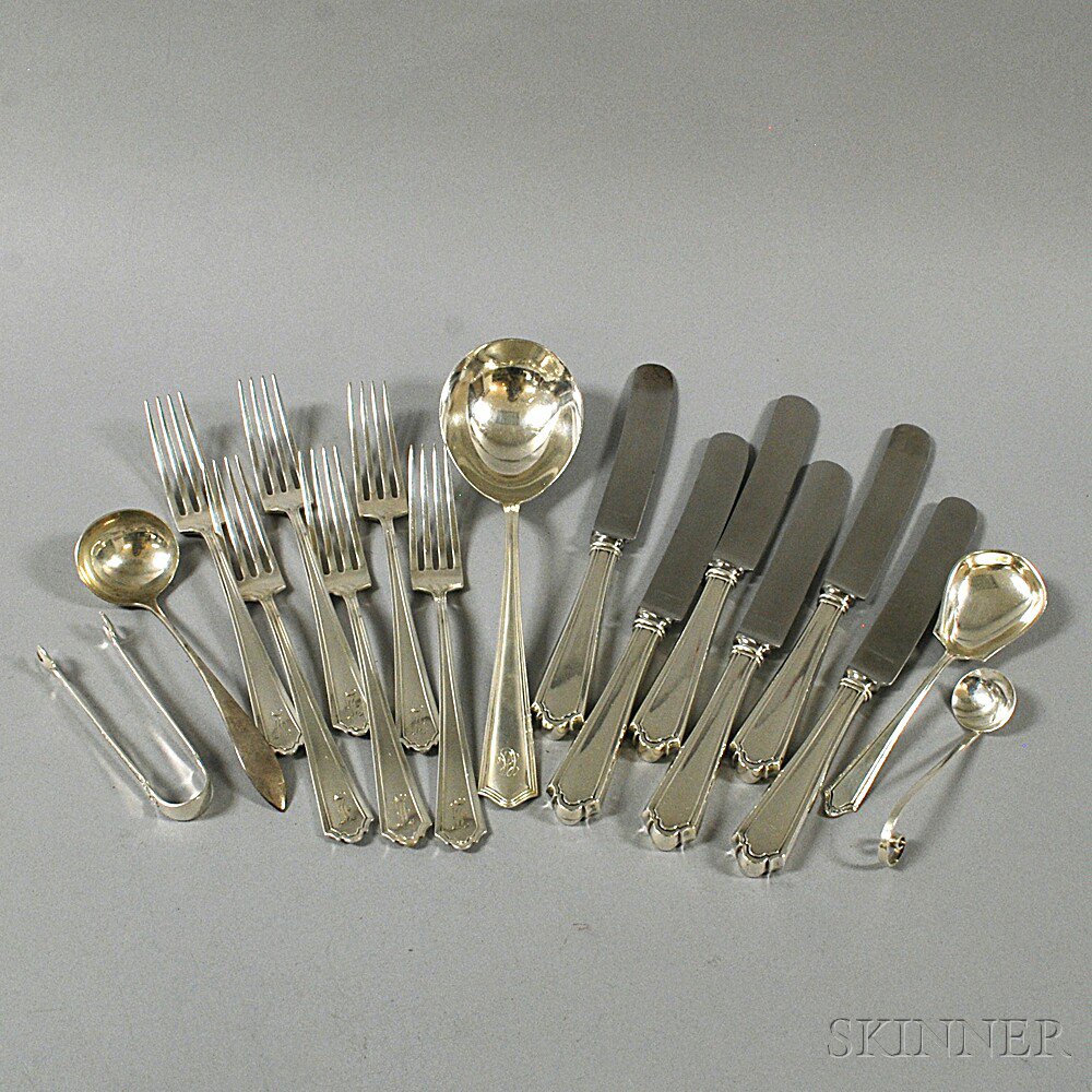 Appraisal: Small Group of Sterling Silver Flatware six Watson John Alden