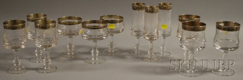 Appraisal: Seventy-one-piece Set of Silver Overlay Colorless Glass Stemware including eighteen