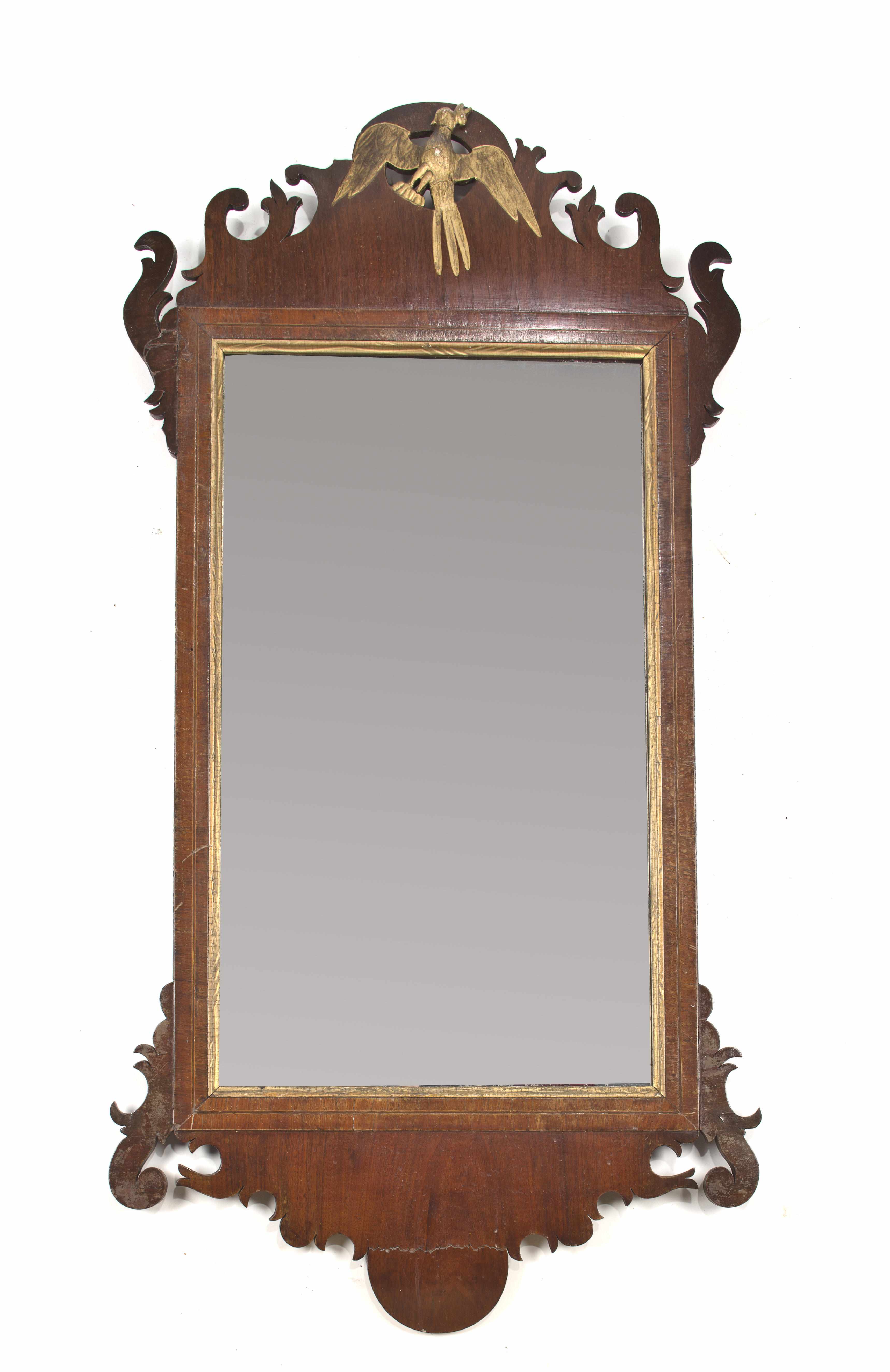 Appraisal: A George III parcel gilt mahogany mirror late th centuryheight