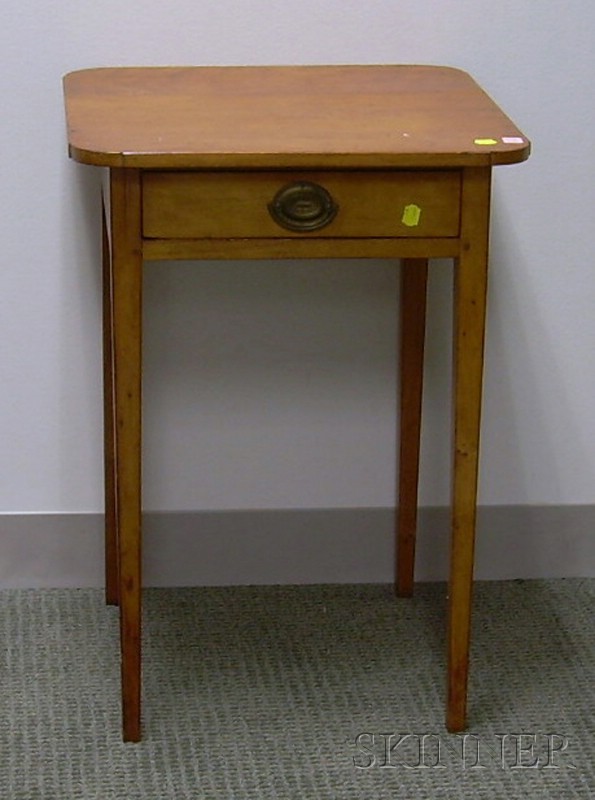 Appraisal: Federal Cherry One-Drawer Stand with Tapering Legs